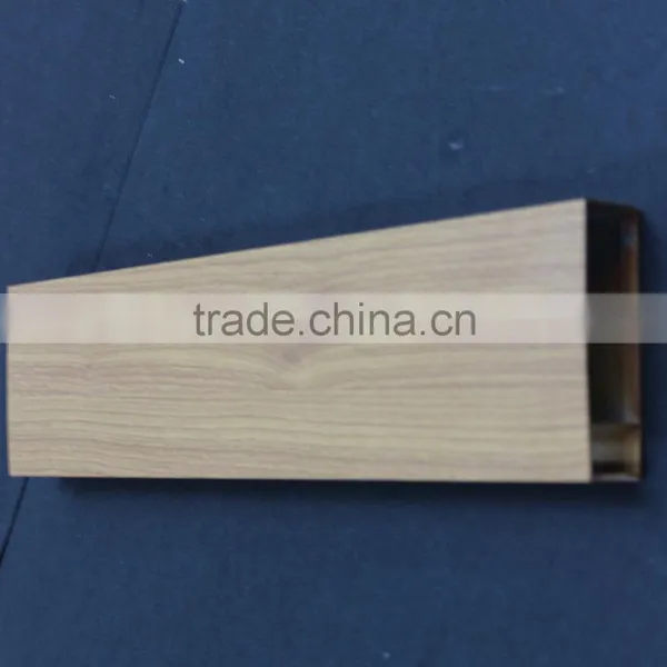 Non-flammable Suspended Metal Ceiling Panel Wood Grain Aluminum Square Tube Screen Ceiling photo-3