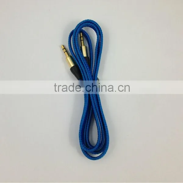 Colored Fabric Braided 3.5mm Flat Auxiliary Cable photo-4