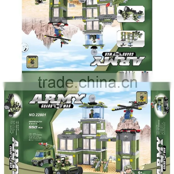 Funny Construction Army Headquarters Patrol Car Block Toys photo-2