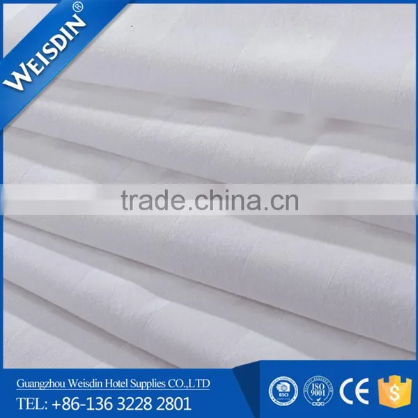 High Quality White Woven 3cm Stripe Comfortable Feeling Bedsheet Wholesale photo-3