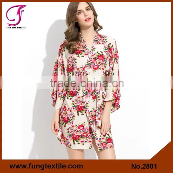 FUNG 2802 Women Floral Wholesale Cotton Robe photo-2