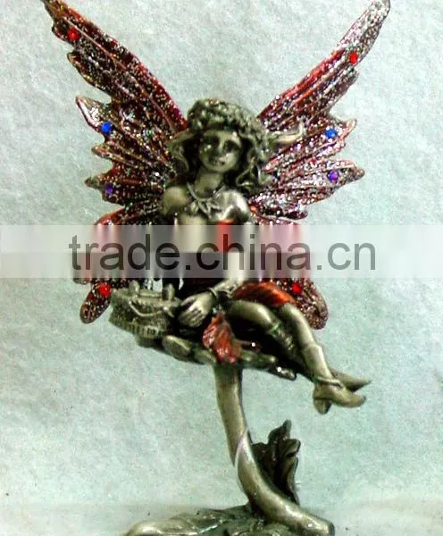 Beautiful Pewter Butterfly Decoration, Pewter Fairy