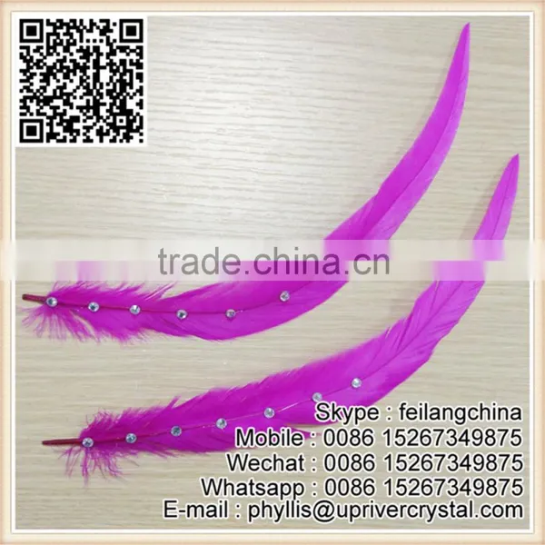 Wholesale Cheap Diamond Rooster Tail Feather For Top Selling photo-4