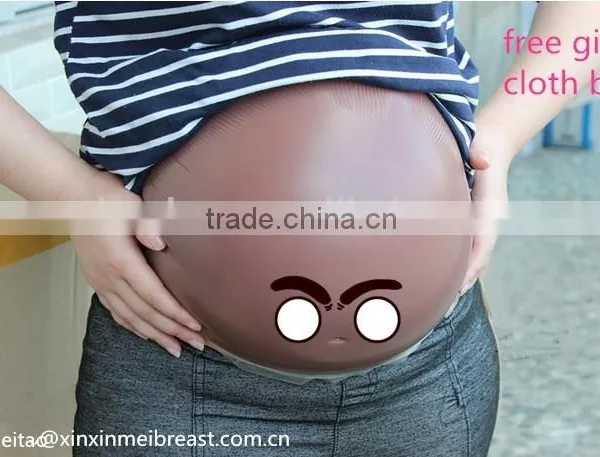 Huge Tummy for Men Pregnancy Belly Brown Crossdresser Favorite Fake Belly Drag Show Silicone Pregnant Belly
