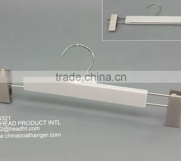 The White Plastic Pant &skirt Hanger With 6*2cm Flat Metal Clips,bottom Hanger photo-2