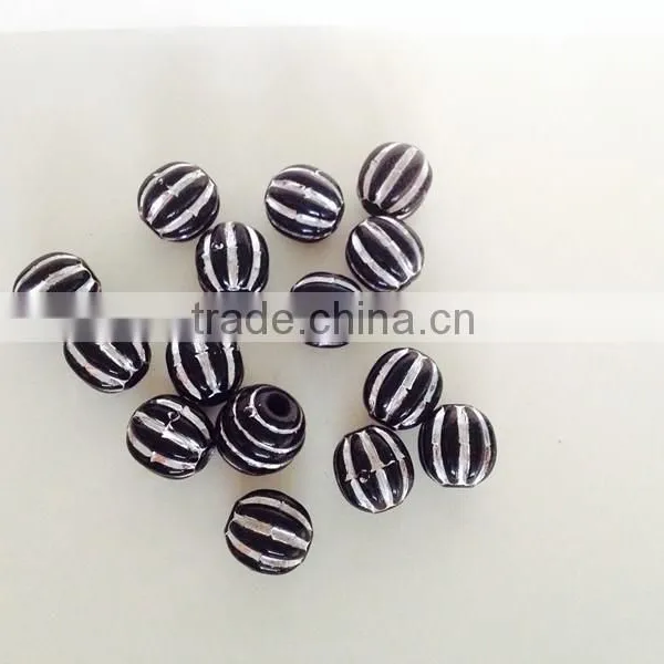 Popular Cheap Black & White Colour Stripe Resin Bead Wholesale Bead For Spring Beaded Necklace Jewelry photo-2