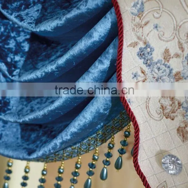 New Curtain Design 2016 !100% Polyester Luxury Jacquard Fabric Valance Macrame Drapery Curtain photo-4