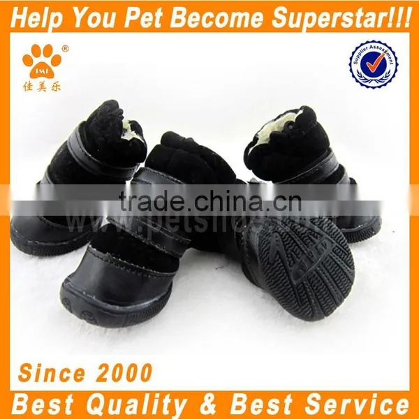 JML Good Quality Custom Fleece Protective Rubber Winter Pet Dog Shoes With Warm Fur Durable Snow Boots photo-2