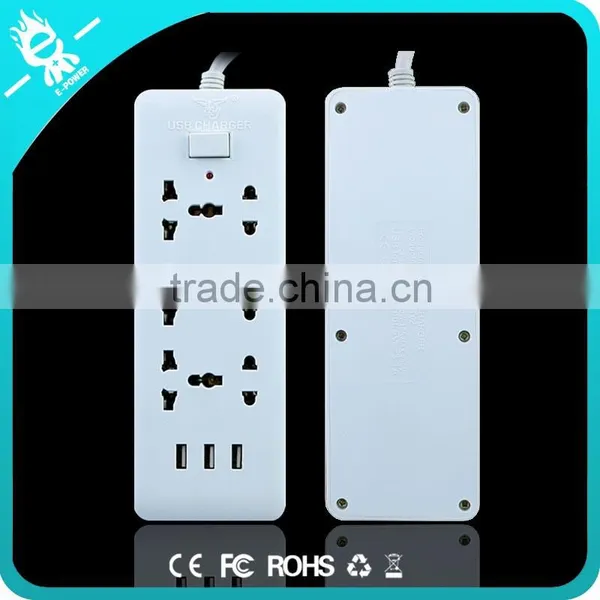 Wearproof Heat Resistant Universal Schuko Outlet Multiple Socket With 3 Usb photo-4