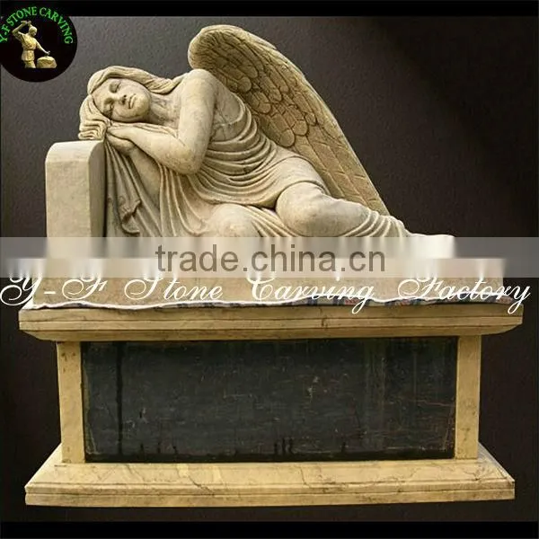 European Style Yellow Marble Tombstone