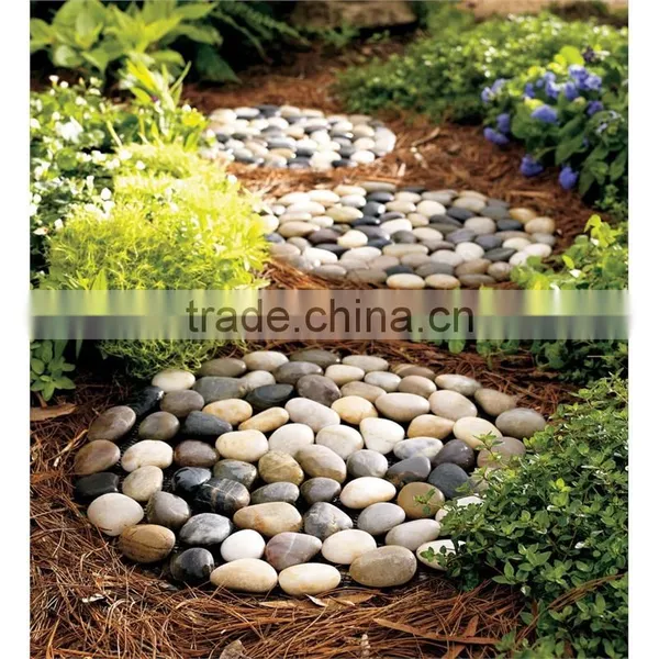 Garden Pack of 2 Stepping Pebble Stones on Mesh Borders photo-2