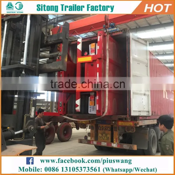 Factory Direct 3 Axles Shipping Container Platform Semi Trailer 20ft 40ft Container Trailer photo-2