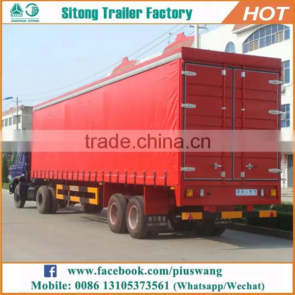 China Best Selling Van Type Curtain Side Semi Trailer Tri-axles Curtain Van Trailer photo-2