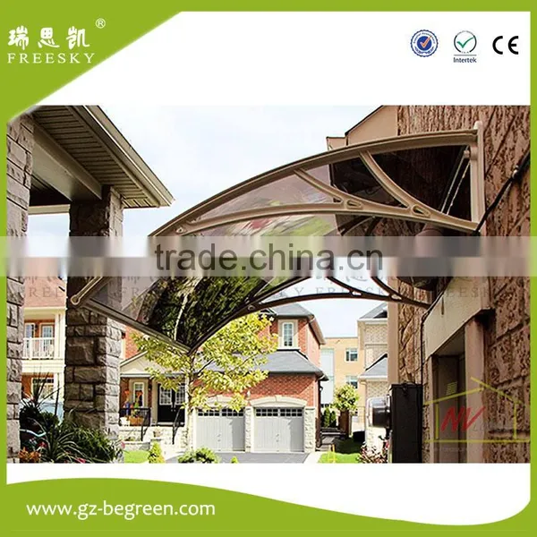 Block Out Rain and Sun Polycarbonate Sheet Awning With Sun Shield