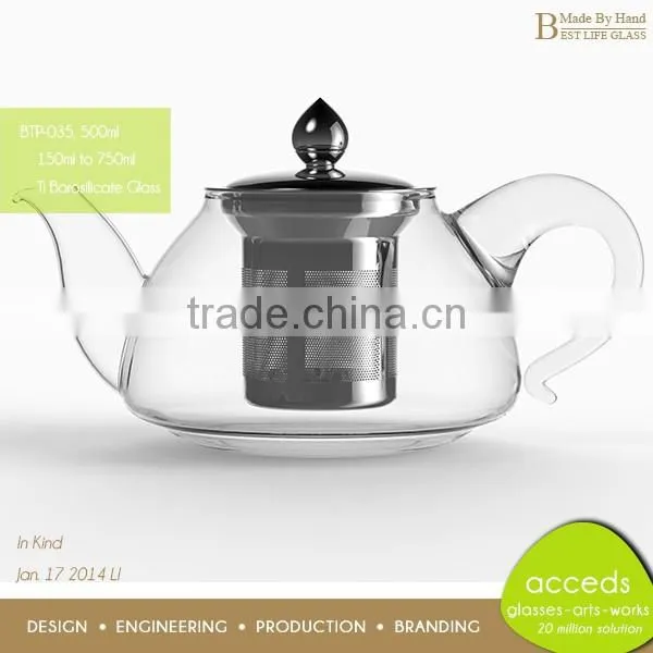 Microwavable Modern Newest Design Pyrex Thermo Glass Tea Pots photo-4