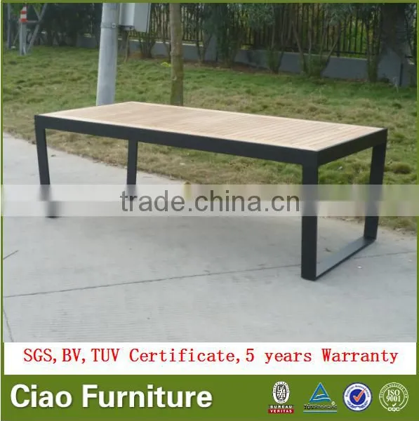 Modern Home Furniture Rectangle Rattan Teak Wooden Dining Table photo-2
