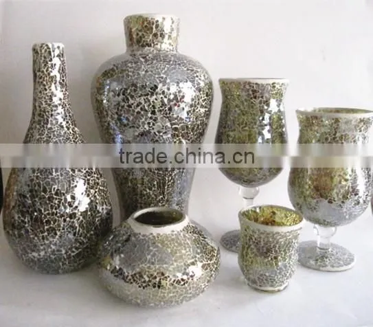 Set 8 Pieces Decorative Mosaic Glass Vase Wholesalers in Serie photo-2