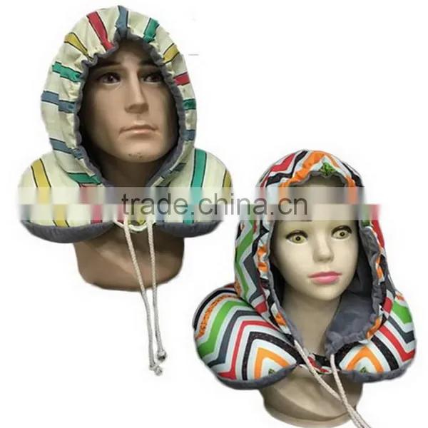 Hot Sale U Shape Best Neck Pillow With Hat For Sleeping photo-2