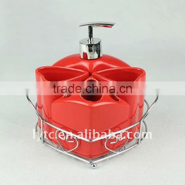 Practical Porcelain Bathroom Set With the Metal Frame photo-2