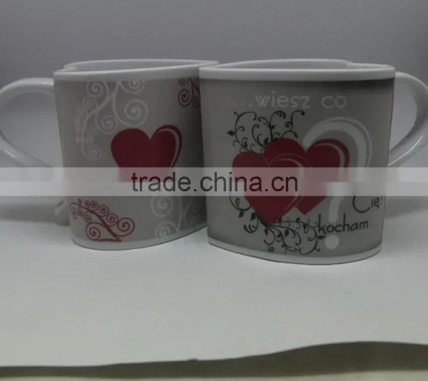 Novelty Items 11oz Heart Shaped Handle Ceramic Mug for Gift photo-2