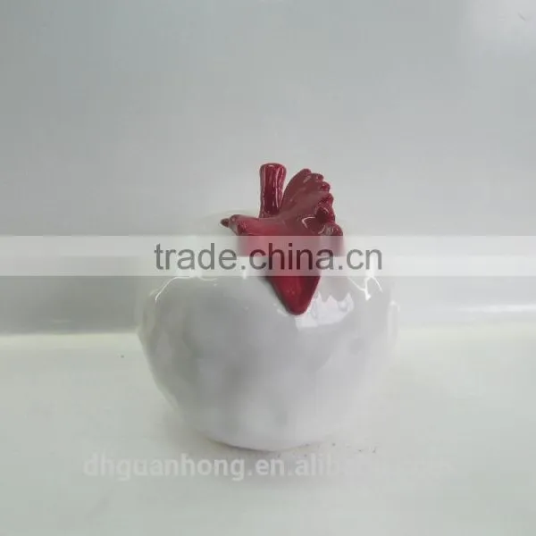 Ceramic White With Red Apple Sculpture for Promotional Gift photo-3