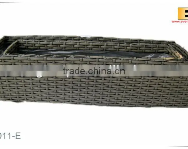 Rect. Shape PE Rattan With Liner Plastic Pot photo-3