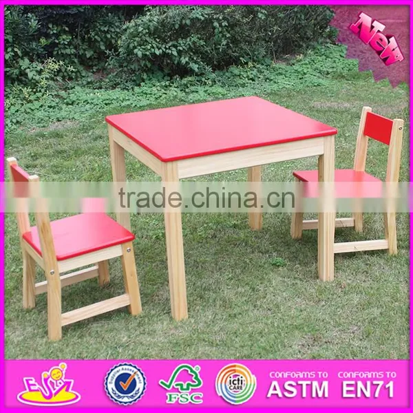2016 New Design Home / School / Kindergarten Red Solid Wooden Toddler Table and Chairs W08G134 photo-6