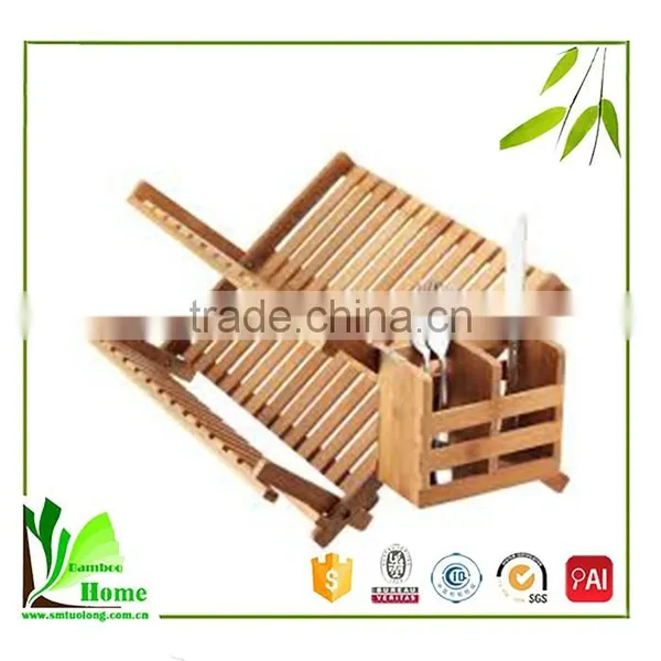 China Wholesale Custom Bamboo Roll-up Dish Drying Rack photo-4