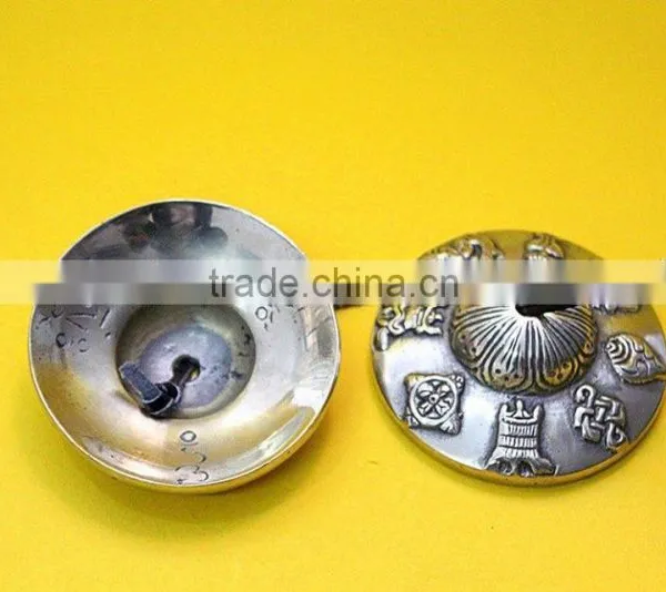 Best-selling Handmade in Nepal Meditation Tibetan 8 Auspicious Symbol Tingsha Cymbals photo-3