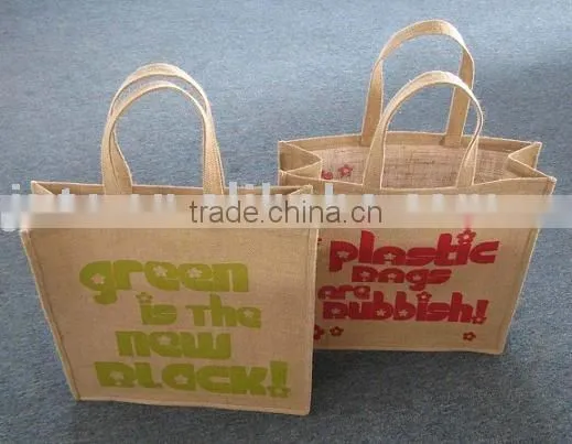 Screen Printing Jute Handbag, Shopping Bag photo-2
