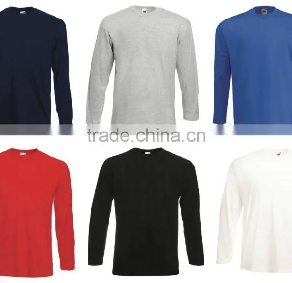 Custom Printing Mens Long Sleeve T-Shirt Cotton Plain Top Wholesale Clothing Apparel Shirts in China