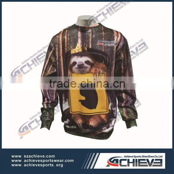 Custom Sublimation Cut and Sew Sweater,handmade Cut and Sew Red Color Side Sweater photo-4