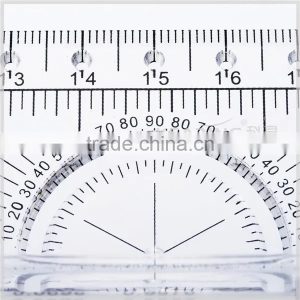 Transparent Plastic Multi-Purpose Rolling Ruler With Protractor For Scaling photo-6