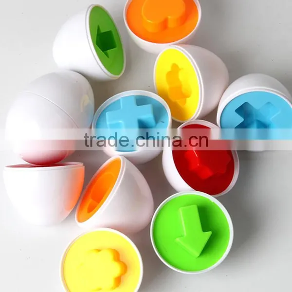 12 Full Eggs Set Children Perceptivity Basic Shapes & Colors Vision Training Non Toxic Toy Plastic Matching Eggs photo-2