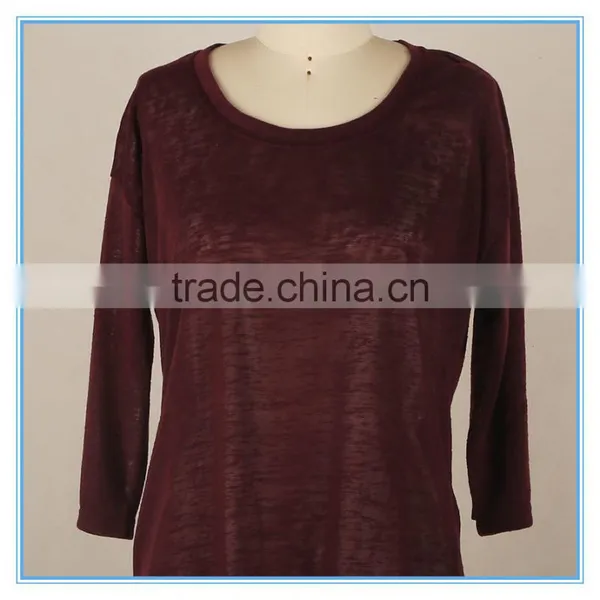 Ladies Sexy Fashion Blouse Back Lace Design Long Sleeve Korean Blouse photo-3