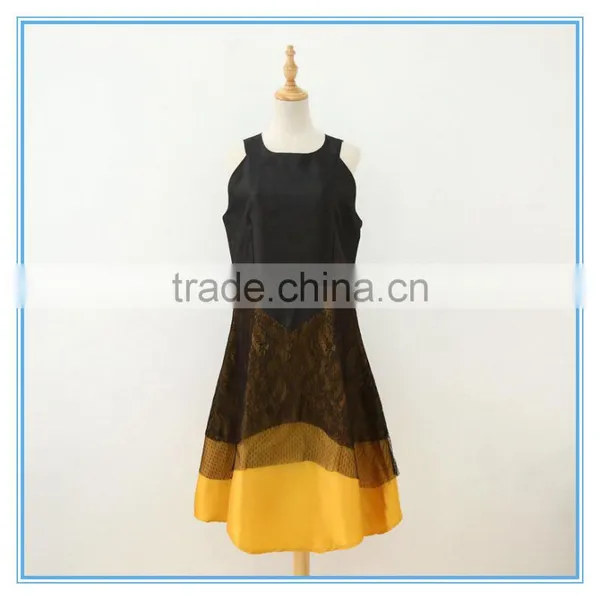 High Quality Lace Stitching Contrast Color Neck Collar Design Of Ladies Suits photo-4