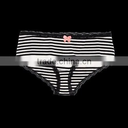 Women Retro Yarn-dyed Panties Underwear photo-2