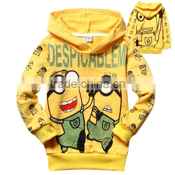 New Arrival Boys Yellow Cartoon Hoodie Kids Sweatshirt Baby Pullover