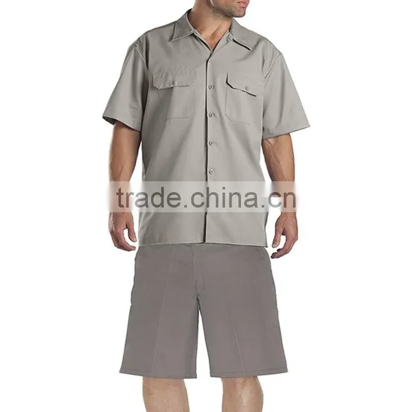 Wholesale Cheapest Summer Work Uniforms Short Sleeve Shirts and Short Pants Workwear photo-3