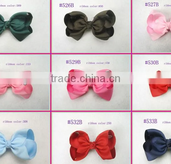 Boutique Hair Bows Girls Baby Alligator Clip Grosgrain Ribbon Headbands Popular Children Tire/hair Clip/hair Bowknot photo-2