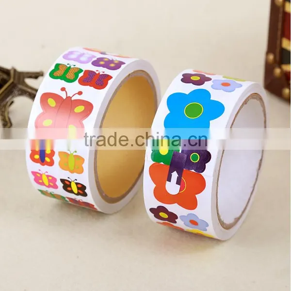 Coated Art Paper Sticker Children Multicolor Sticker Carton Color Printing Sticker Roll Packing photo-4
