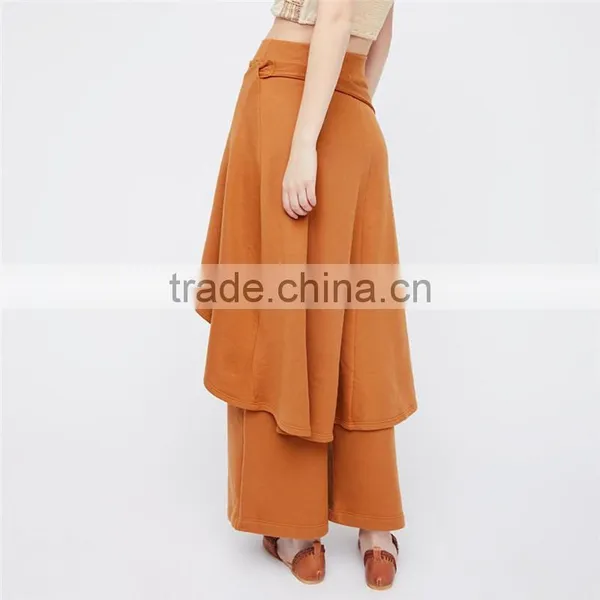 High Rise Fit Cotton Blend Skirt Styling Womens Camel Trousers photo-5