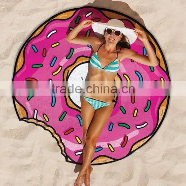 Large Custom Peapock Print Round Camping Picnic Beach Towel photo-4
