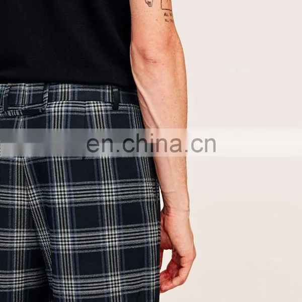 Most Fashionable In 2017 Wholesale Men Casual Checked Wide Leg Trousers photo-4