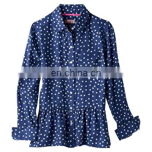 Long Sleeve Kid Shirt, Girls 7- 16 & Plus Size Perfectly Soft Button-Front Peplum Plaid Shirt photo-6