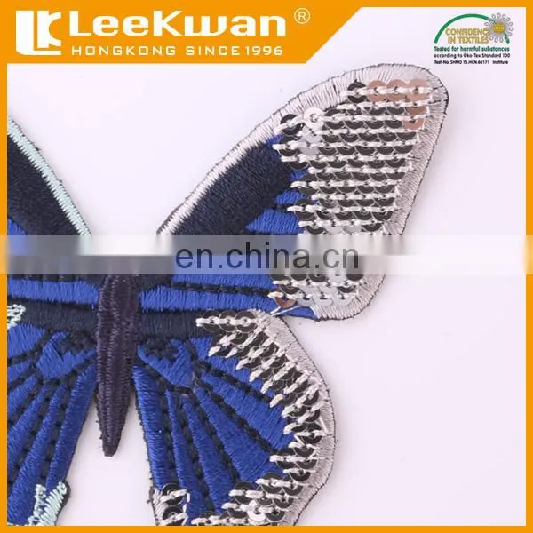 Custom Sequin Bead Butterfly Design Patch Applique, Sew-on Butterfly Sequin Patch photo-2