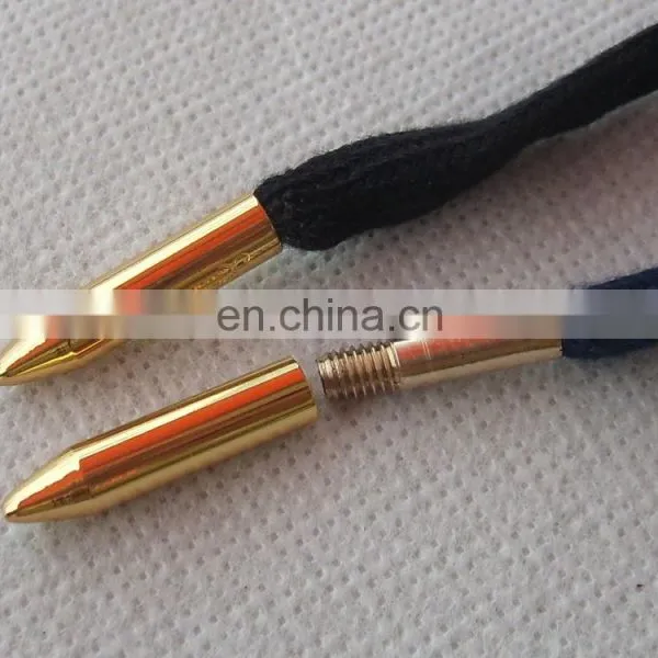 Top Selling Gold Metal Accessory Bullet Drip Tip Fashion Shoelace Aglets With Custom Logo photo-4