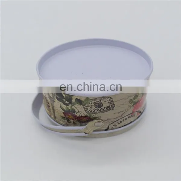 New Style Empty Cute Small Flat Round Cookie Tin Box Can With Handle photo-6