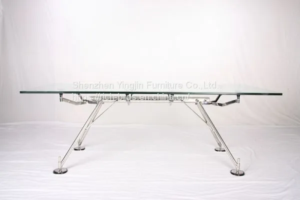 Office/dinning Table Glass Top Plus Metal Base Desk