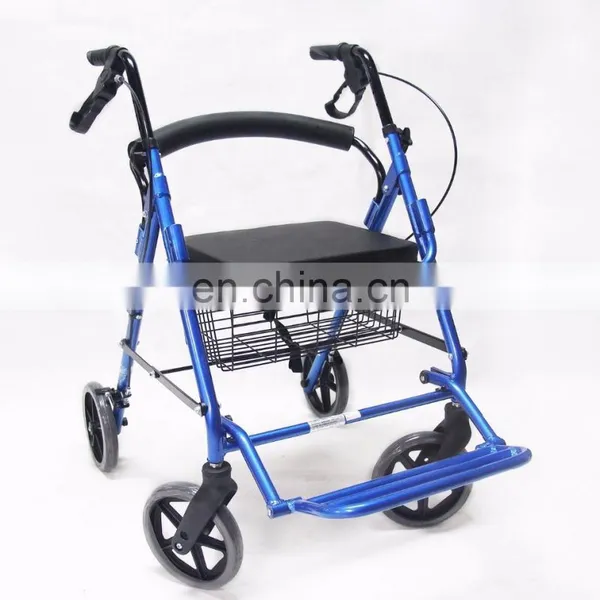 China Manufacturers Aluminum Transport Rollator Walker With Seat and Footrest photo-2